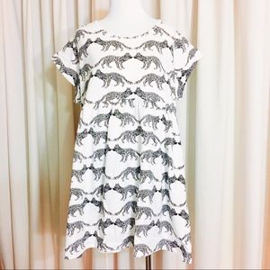 NWT ASOS White Wolf Print Smock Dress